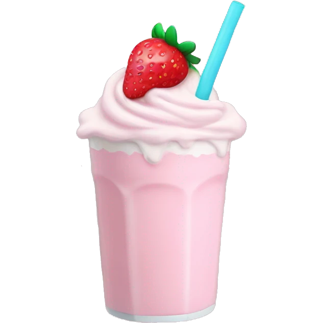 Pastel pink strawberry milkshake emoji