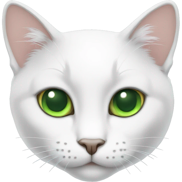 white cat with green eyes emoji