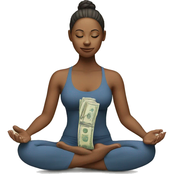 Yoga Woman with money emoji