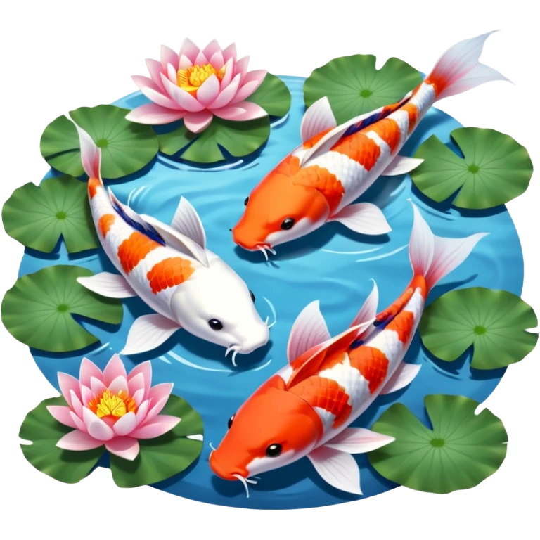 romantic koi and lotus pond emoji