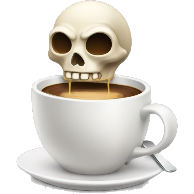 a skull drinking coffee emoji