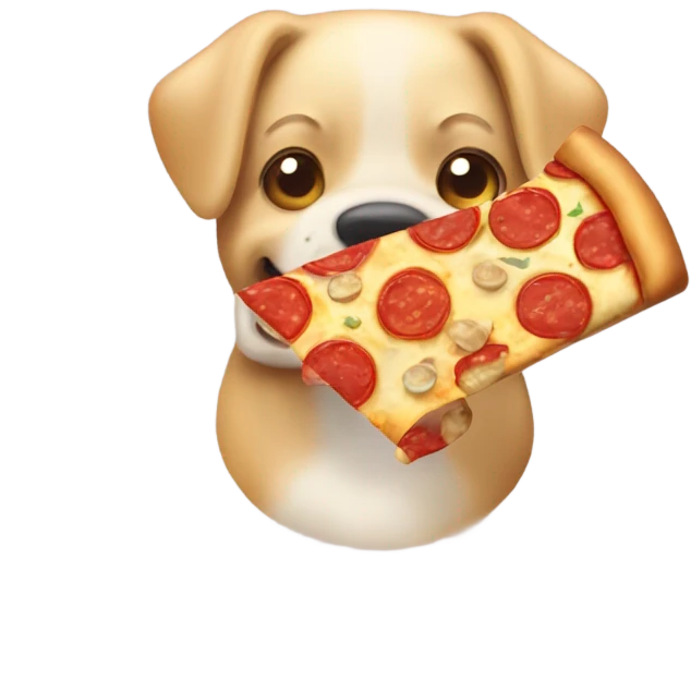 Perro comiendo pizza emoji