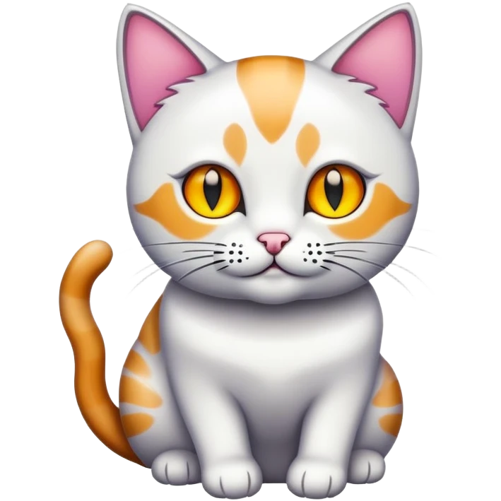 cat with black outline and glow effect like emoji “pixel” emoji