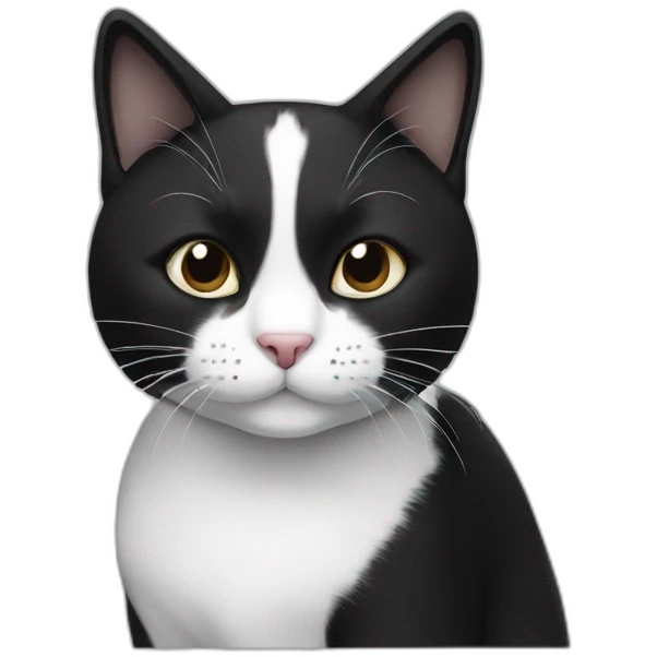 Black and white cat emoji