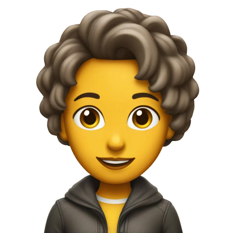 Chica con pelo cafe emoji