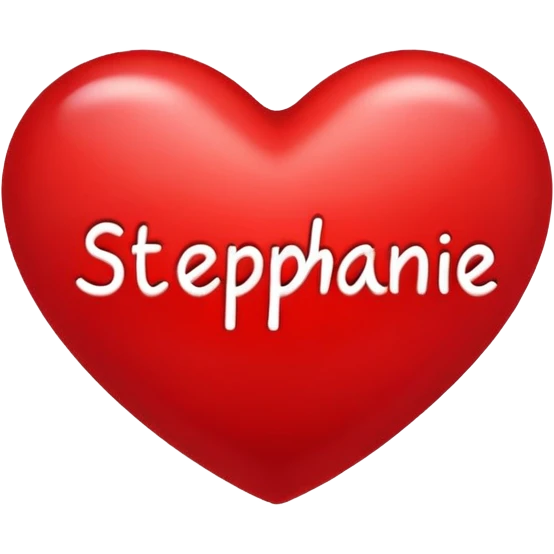 Heart with Stephanie wrote in it emoji