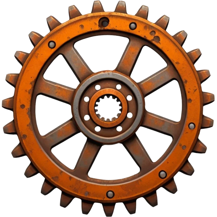 Iron gear with orange corrosion spots.





















 emoji