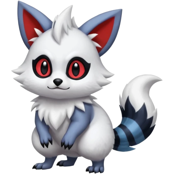 furry fuzzy Absol-Zorua-Furret-Zangoose-Chinchilla-fusion-animal-Fakémon-hybrid-creature  emoji