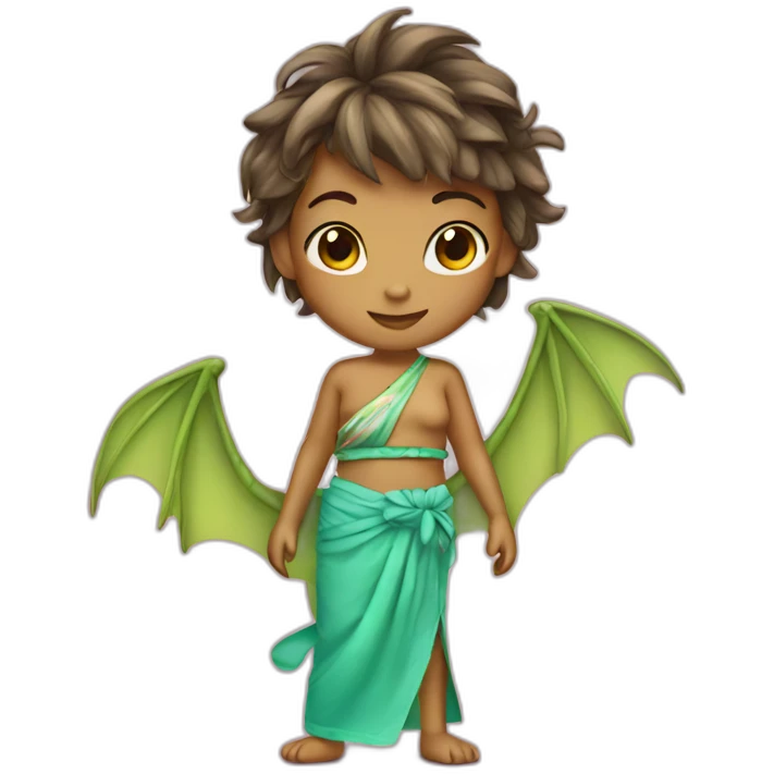 Girly Dragon in sarong emoji