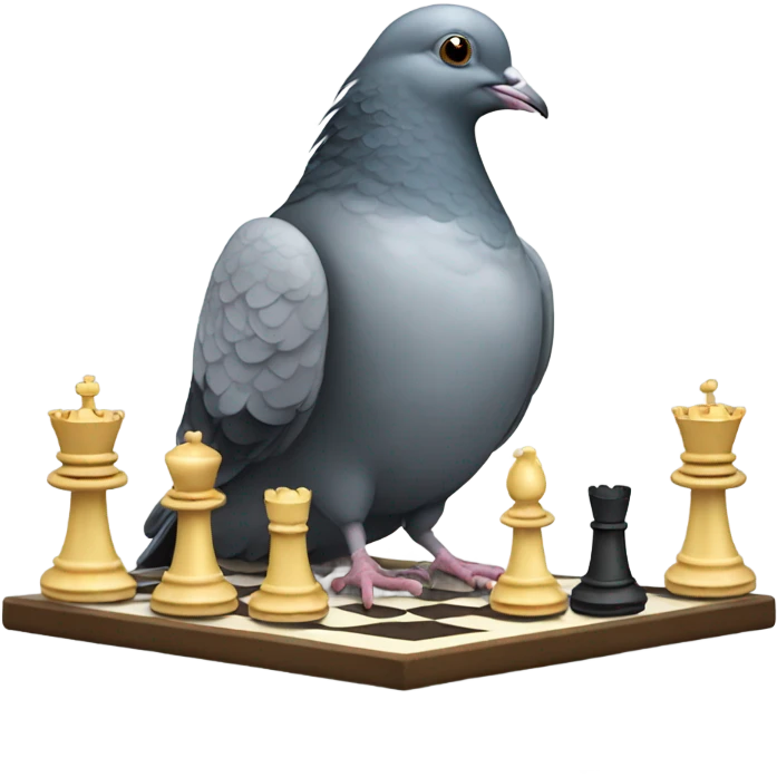 Pigeon playing chess emoji