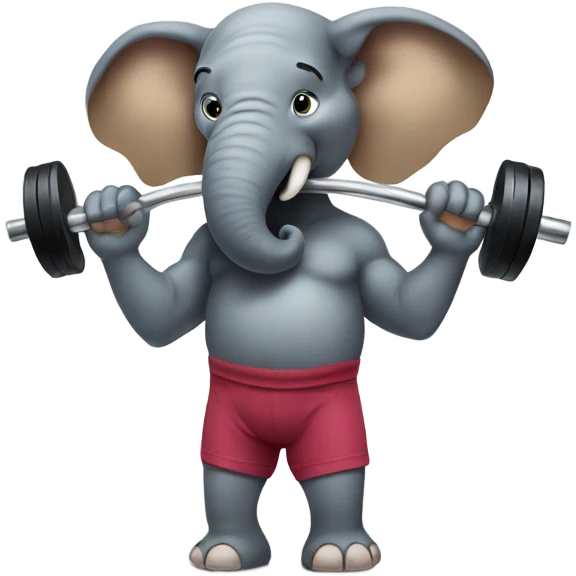 Sick elephant lifting weights emoji