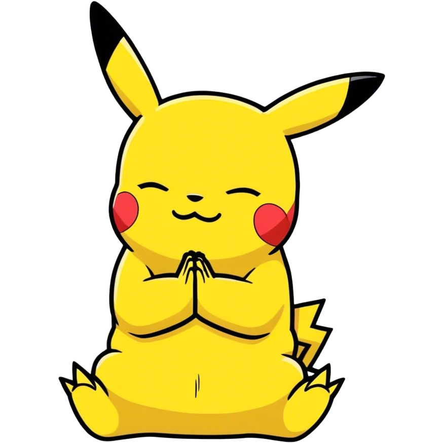 Pikachu is praying emoji