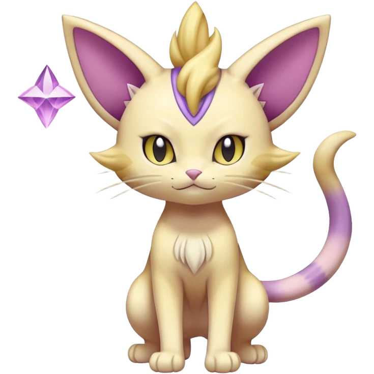 Shiny Meowth-Delcatty-Skitty-Purrloin-Espeon-Hybrid (Full body) emoji