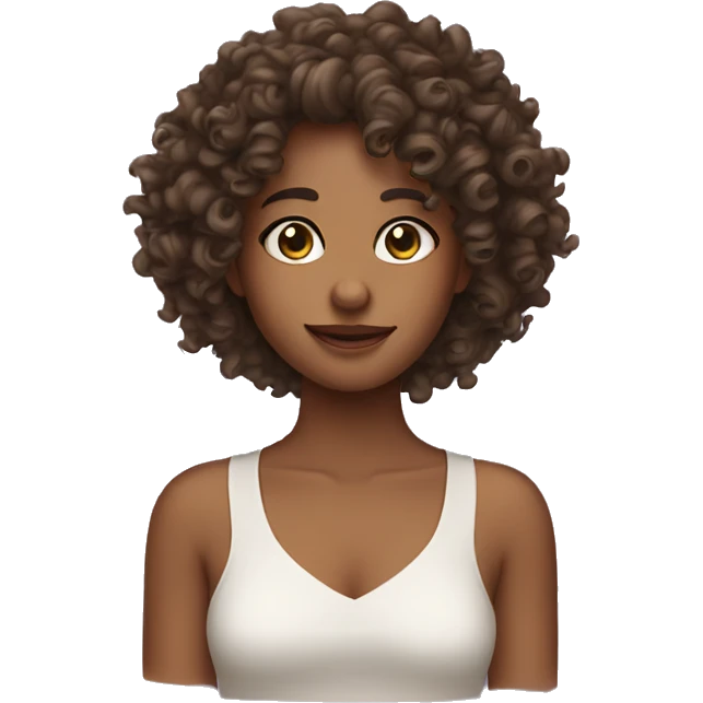 long curly hair cute skincare emoji