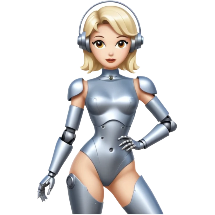 Sexy robot girl full body pinup pose emoji