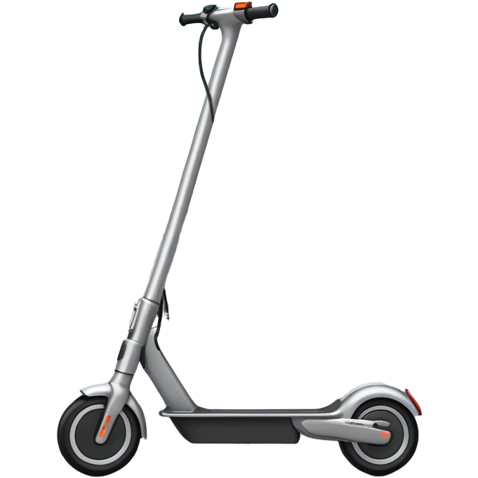 An icon featuring a sleek electric scooter with a modern design, parked on a smooth city sidewalk. The background shows a bustling urban landscape with clear skies, tall buildings, and pedestrians walking by. The scooter is highlighted as a symbol of eco-friendly transportation and modern mobility.  emoji
