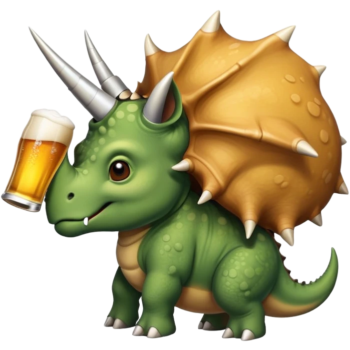 triceratops with beer emoji