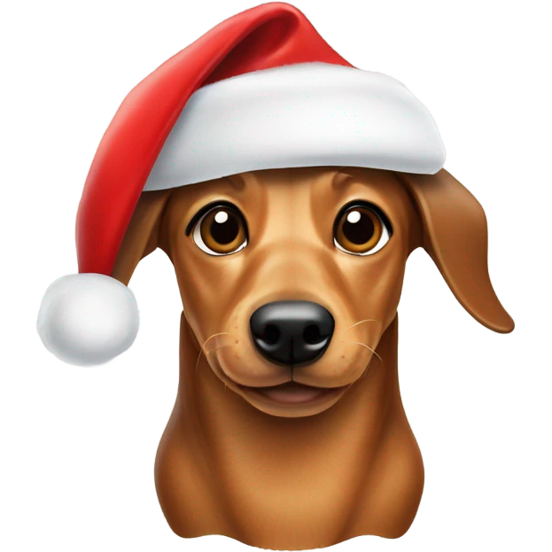 weiner dog santa hat emoji