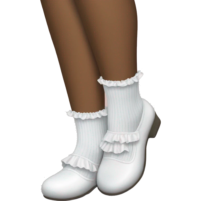mary jane shoes and frilly white socks emoji