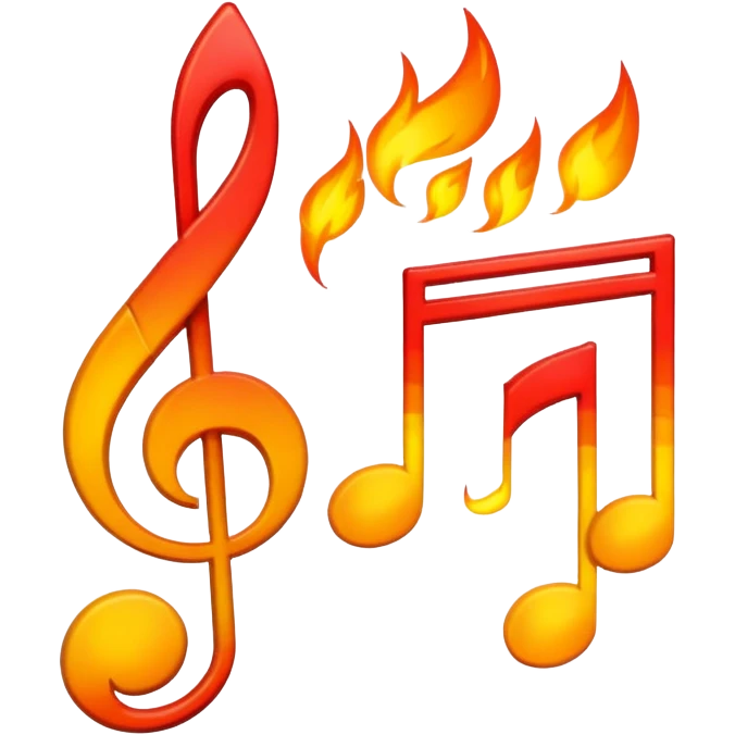 Fire emoji with musical notes for 'Despacito' emoji