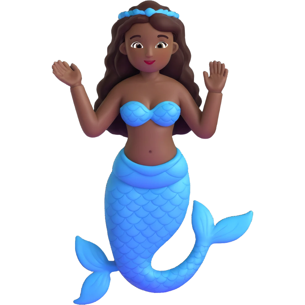 black mermaid with dark skin emoji