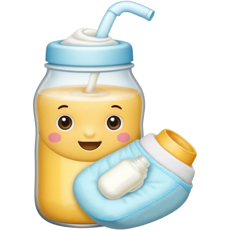 milk baby bottle and diaper emoji