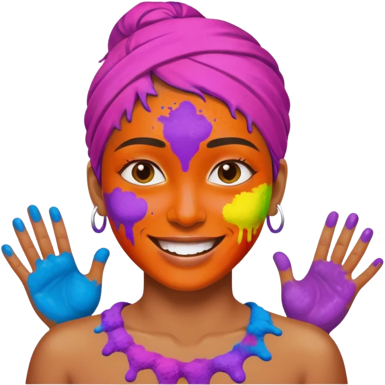 Someone covered in holi emoji