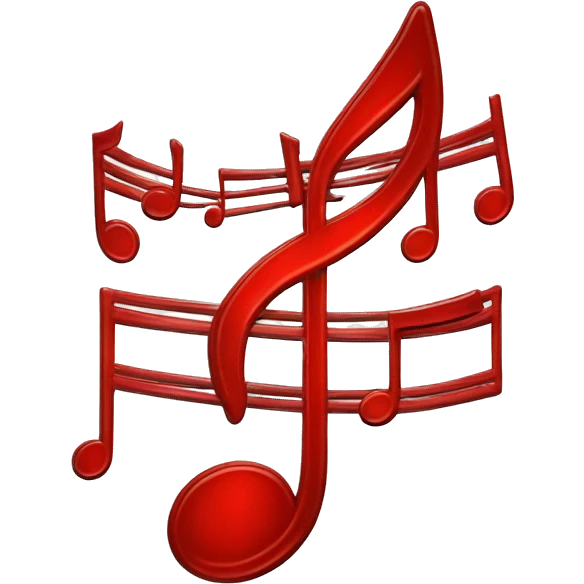musical notes red color  emoji