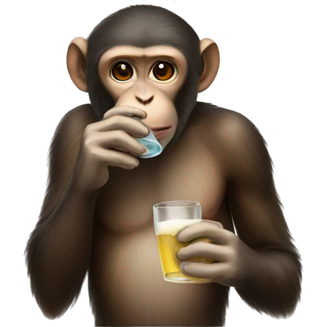 Monkey drinking emoji