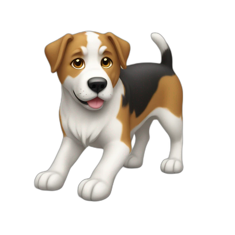 Un chat sur un chien sur un âne emoji