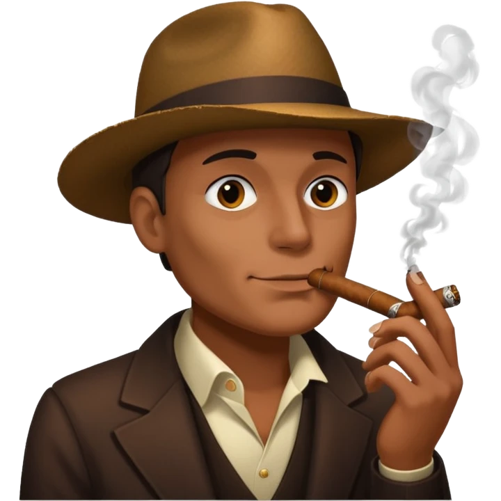 a shadowy face smoking a cigar emoji