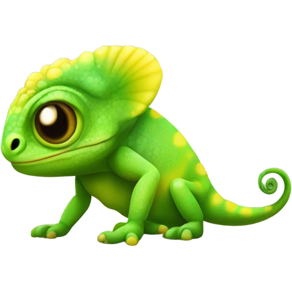 Cute baby chameleon  emoji