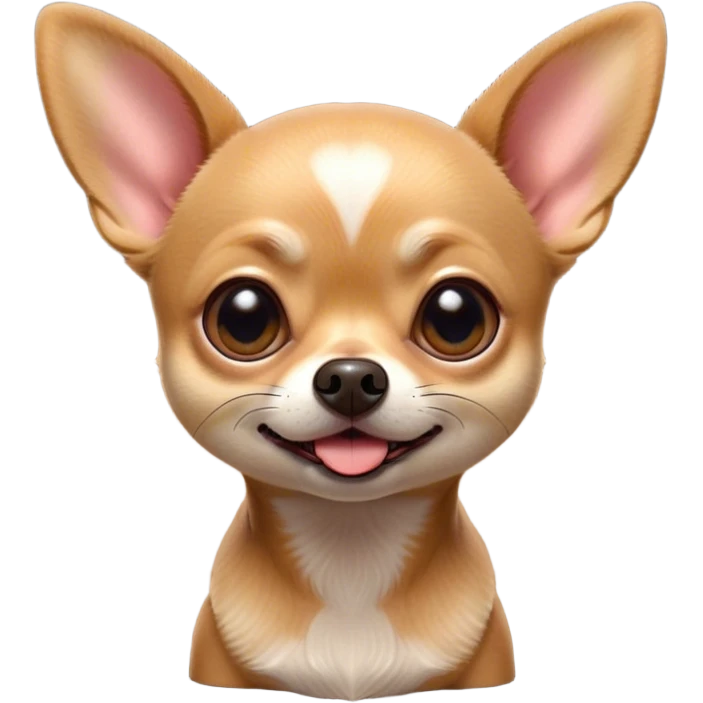 Cinematic Comical Fawn Short Haired Chihuahua Portrait Emoji, Head tilted dramatically with an exaggeratedly shocked or offended expression, short fawn fur with a sleek texture, wide, expressive dark eyes filled with exaggerated disbelief, Simplified yet hilariously expressive features, highly detailed, glowing with a slightly sassy glow, high shine, dramatic yet playful, stylized with an air of attitude, bright and endearing, soft glowing outline, capturing the essence of a sassy and over-the-top pup, so meme-worthy it feels like it could side-eye its way into internet fame instantly! emoji