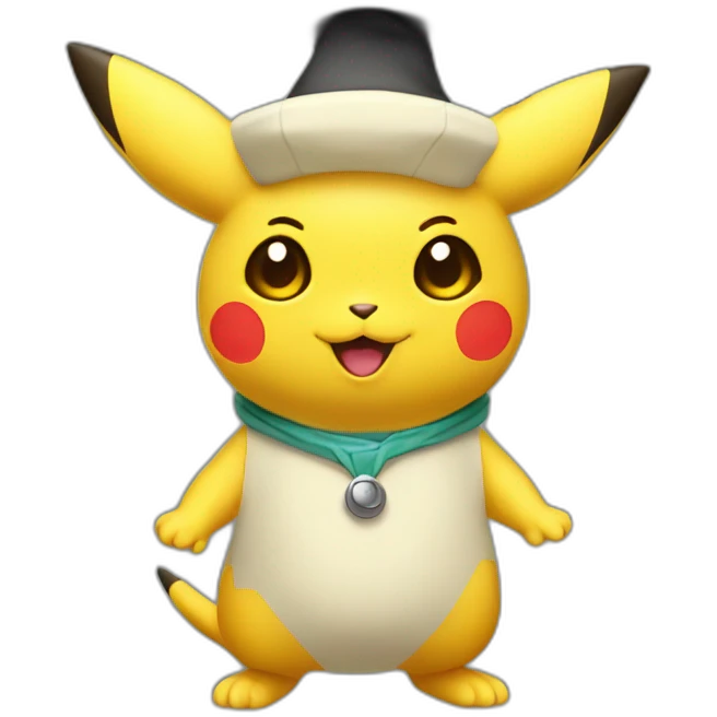 cutie alien whole body similar to pikatchu with a college mortarboard emoji