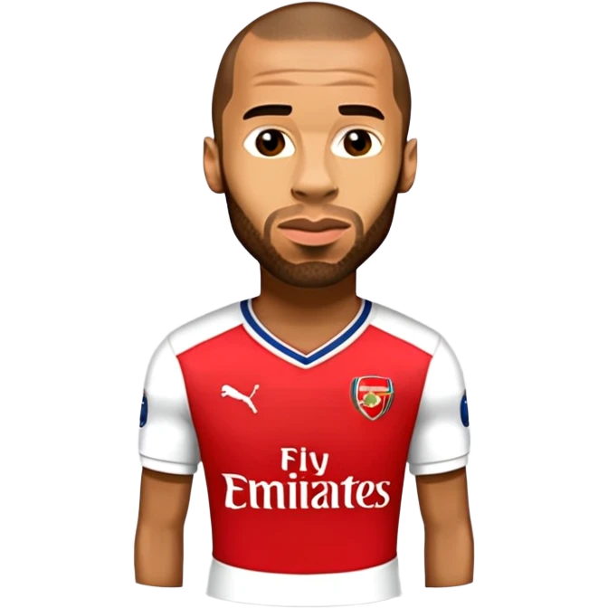 Add an Arsenal jersey to Thierry Henry in a football theme, keeping the emoji style. emoji