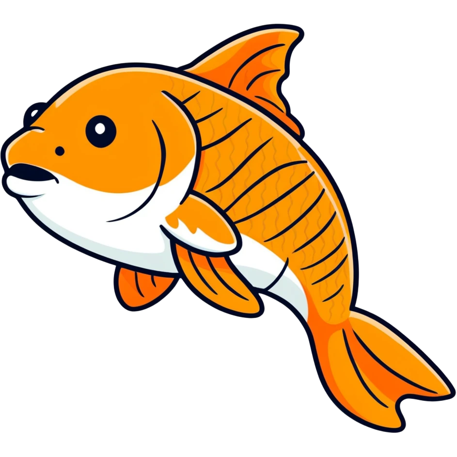 A gold fish wearing shark skin emoji