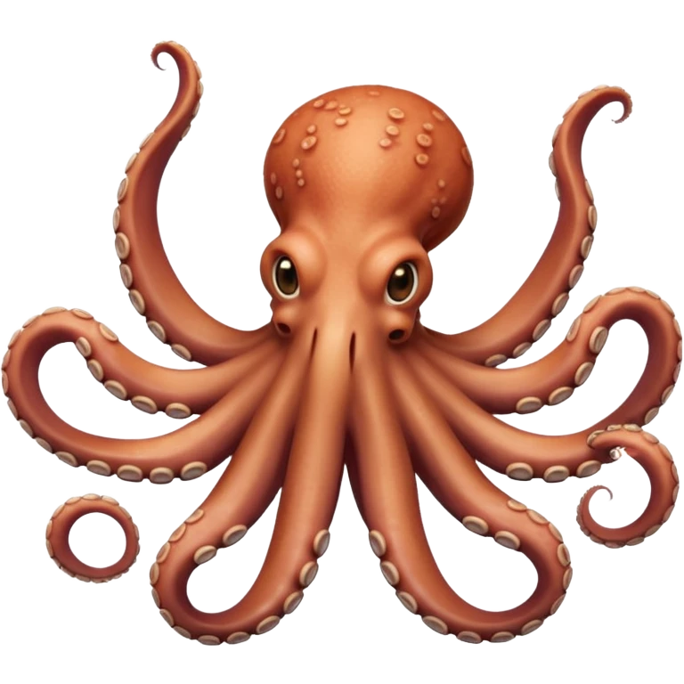 octopus underside, arms splayed, mouth and suckers visible, head facing away emoji
