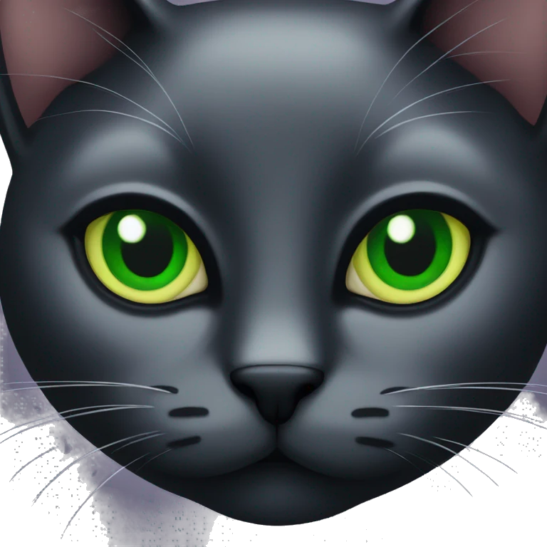 black cat with green eyes emoji