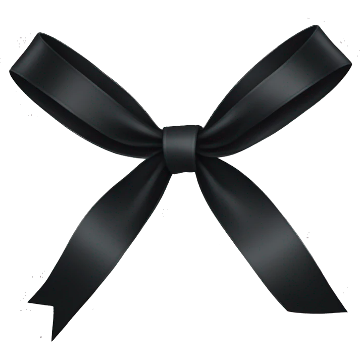 black ribbon bow emoji