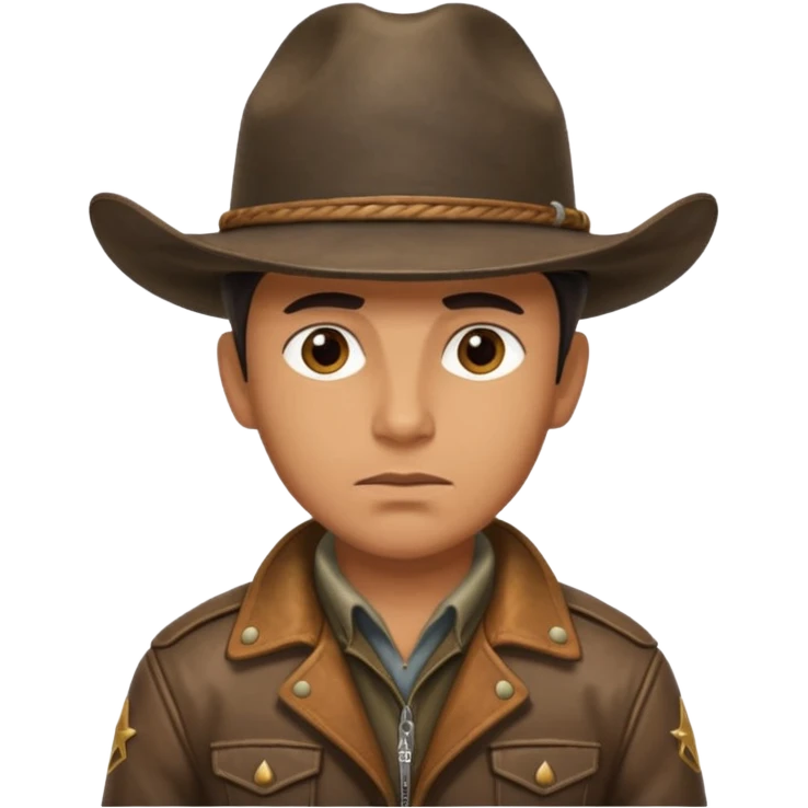 a cowboy with 1000 yard, stare World War II emoji