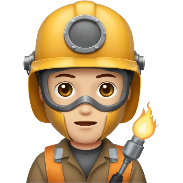сгенерируй мультяшного сварщика в сварочной маске с разными эмоциями emoji