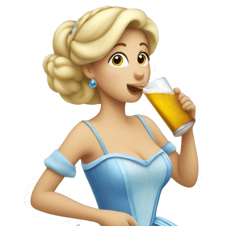Cinderella drinking mate emoji