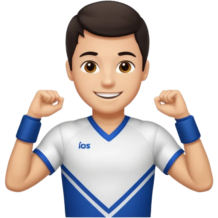 All star cheerleader White boy with dark hair iphone emoji emoji