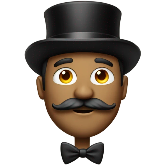 Dude with mustache and top hat emoji