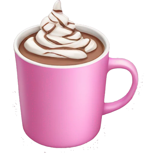 Pink cup hot chocolate  emoji