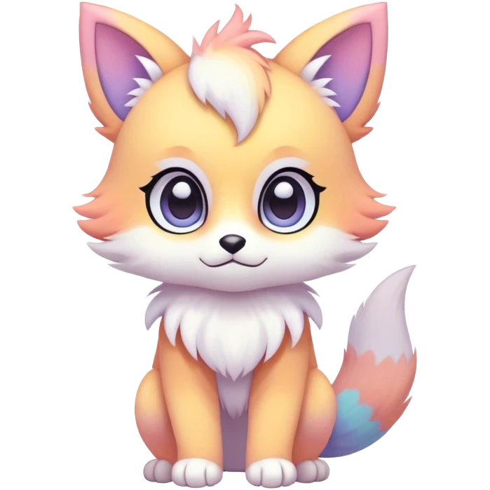 Kawaii colorful pastel ethereal anthro fursona Fakemon emoji