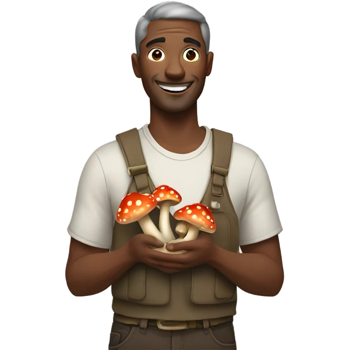 Man holding mushrooms emoji