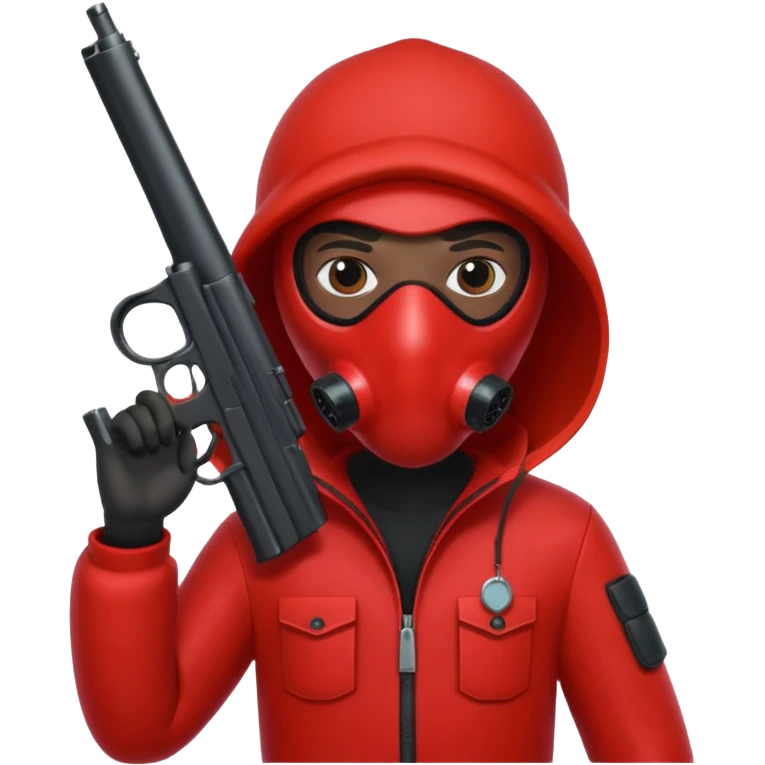 Squid Game guard with gun, front view emoji