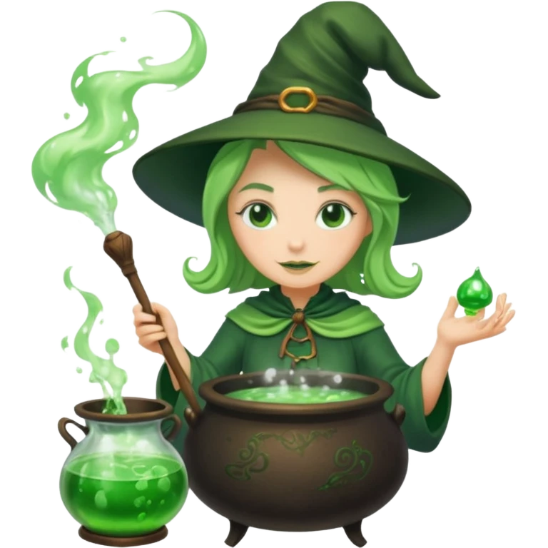green witch cooking potion emoji