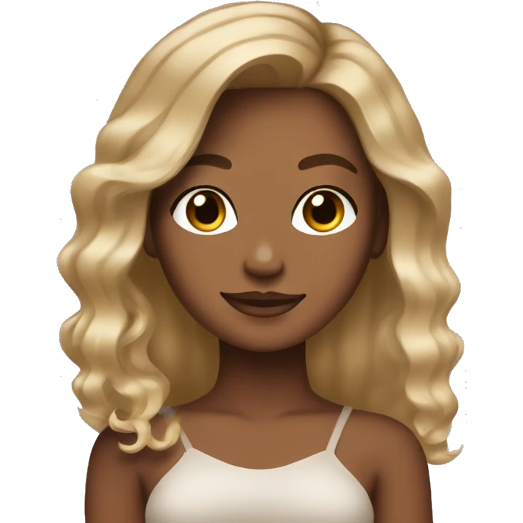 Tan skin girl with balayage brown blonde hair emoji